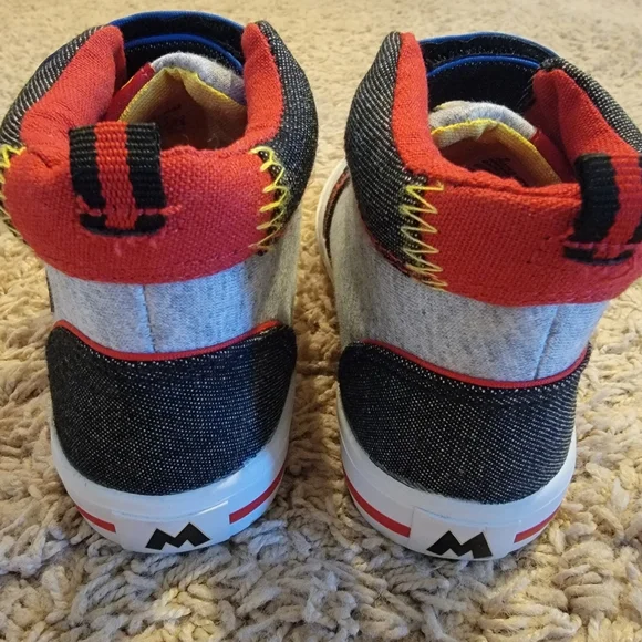 Disney Mickey Mouse Toddler Boys Shoes SNEAKERS High Tops - Picture 4 of 6